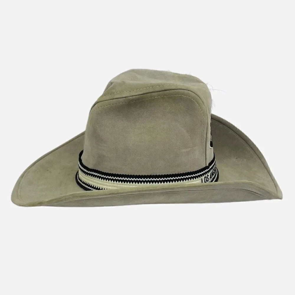 RARE Vintage 80s LOS ANGELES Raiders AJD Suede M Cowboy Western Embroidered Hat